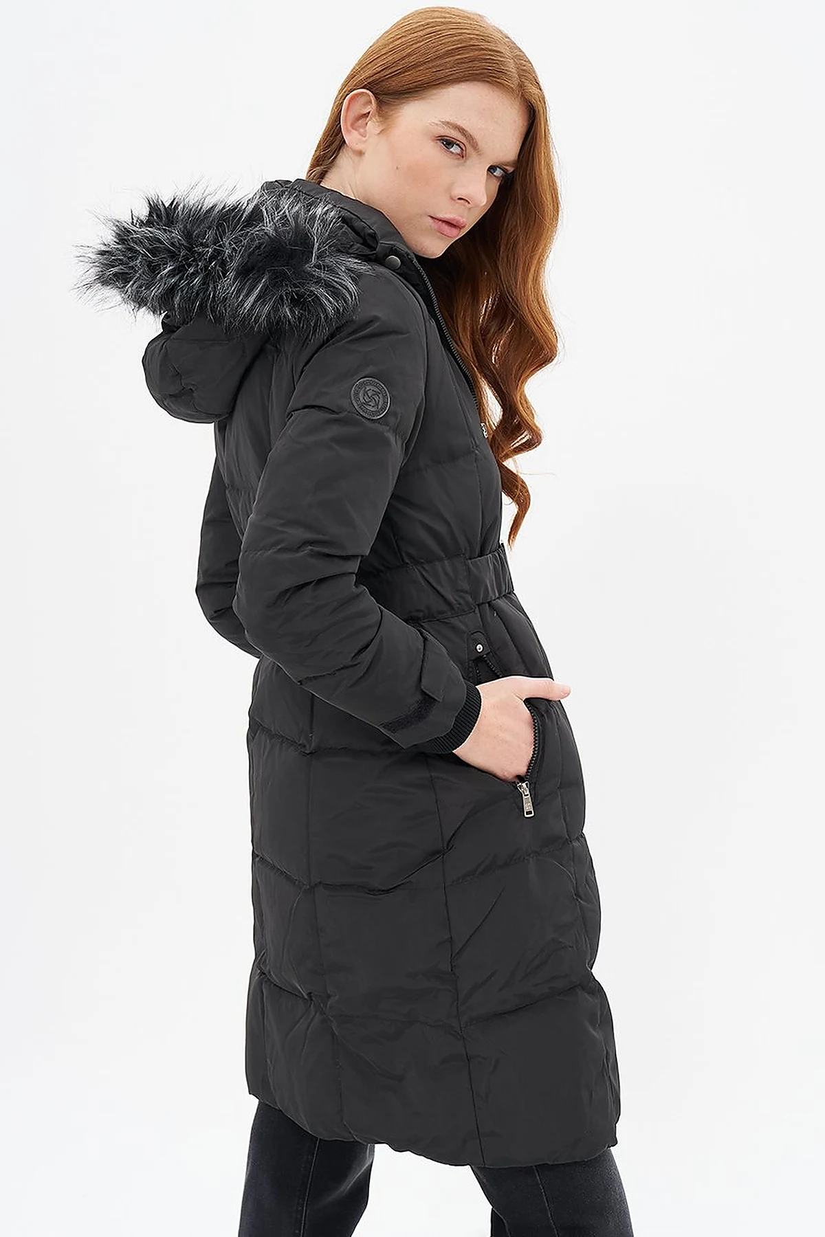 Hooded Down-Filled Jacket Black