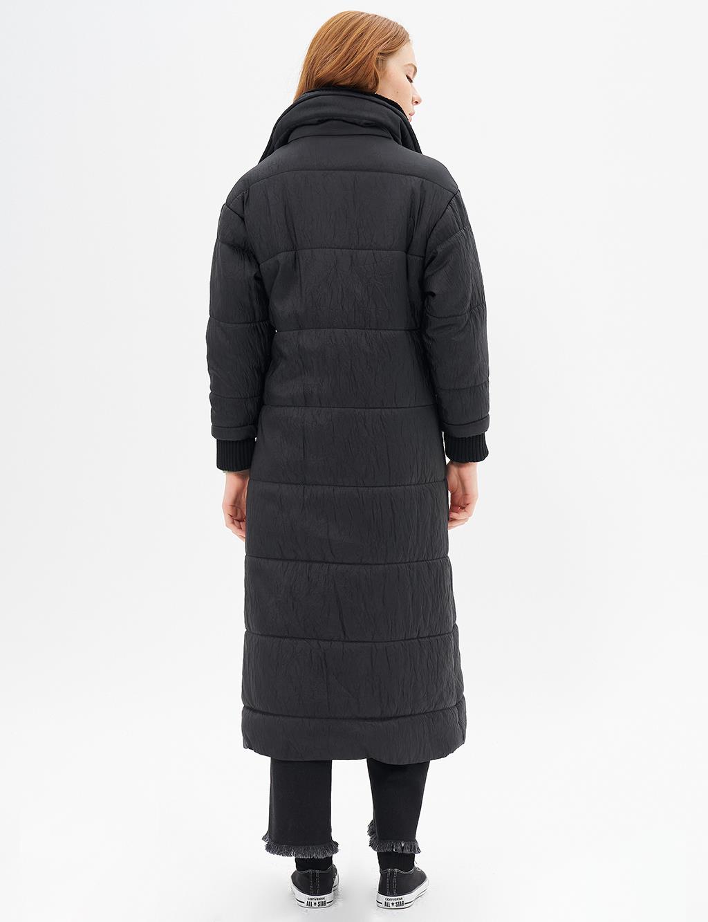 Knitwear Detailed Coat Black