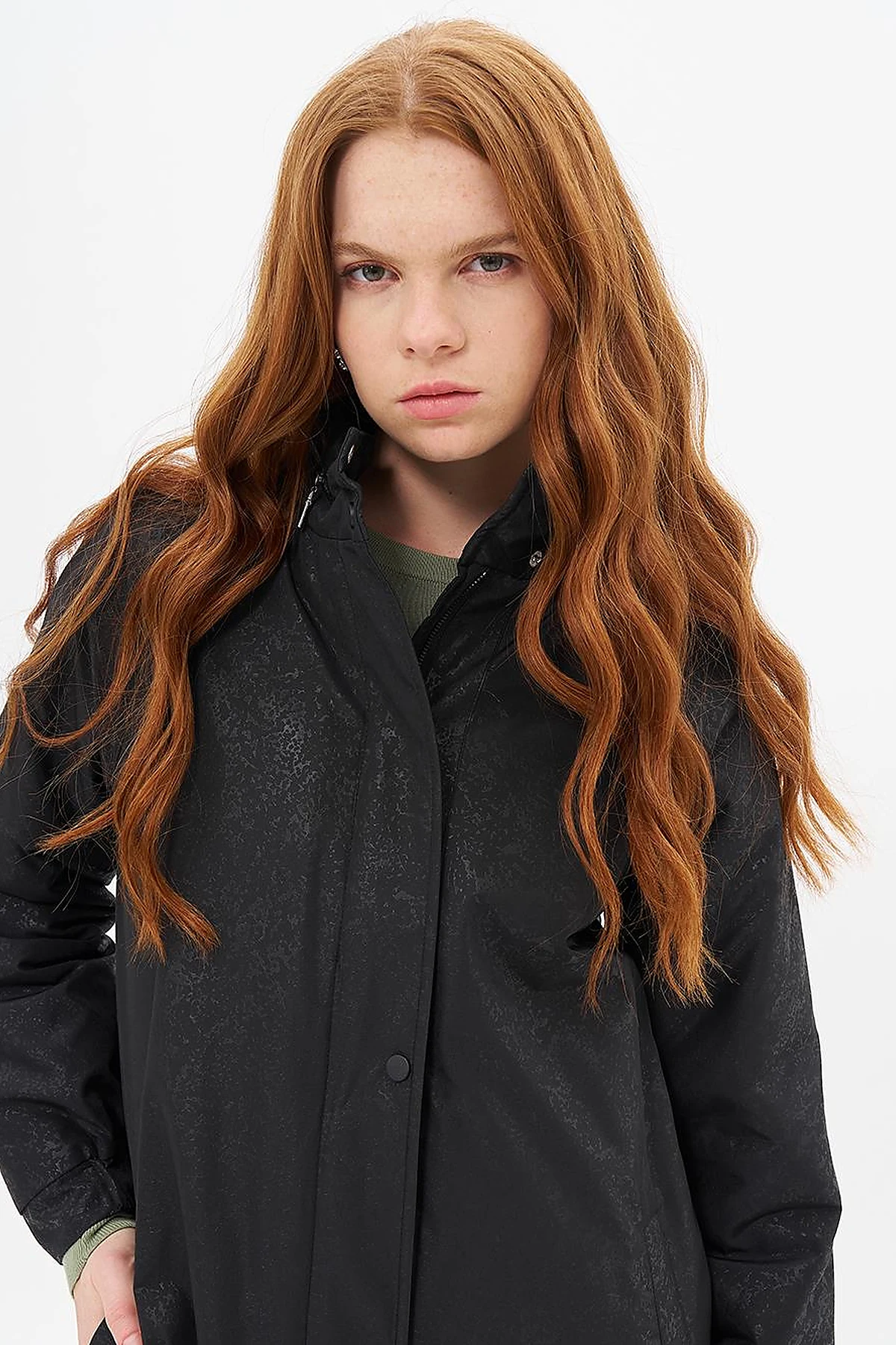 Netted Concealable Hooded Coat Black
