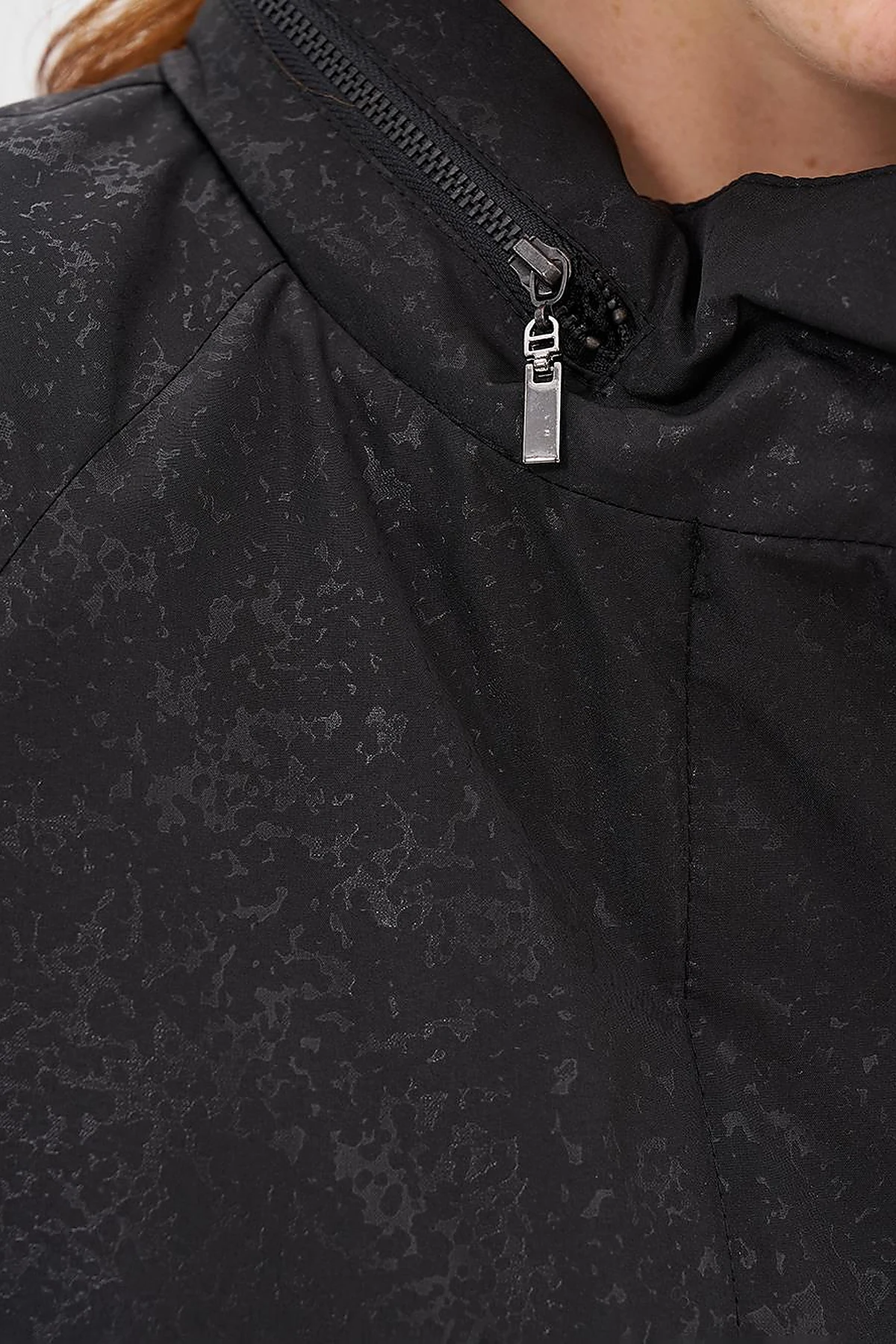 Netted Concealable Hooded Coat Black
