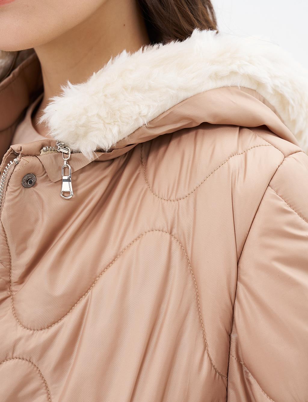 Epaulette Detailed Anorak Coat Powder