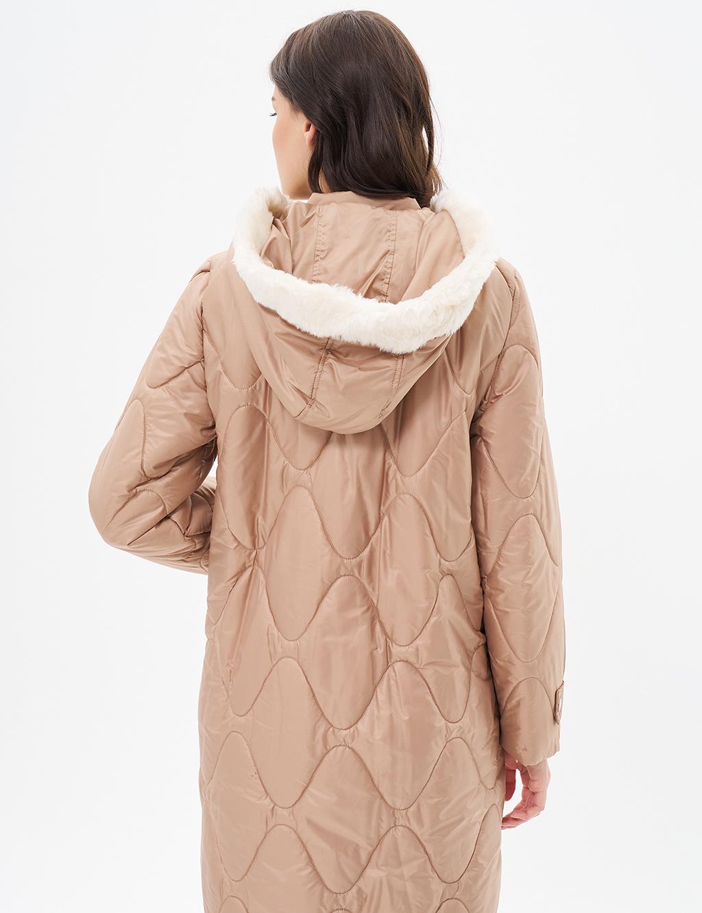 Epaulette Detailed Anorak Coat Powder