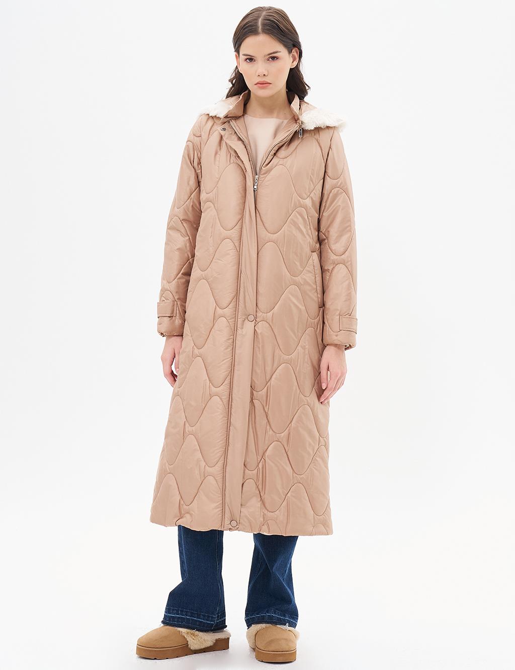 Epaulette Detailed Anorak Coat Powder