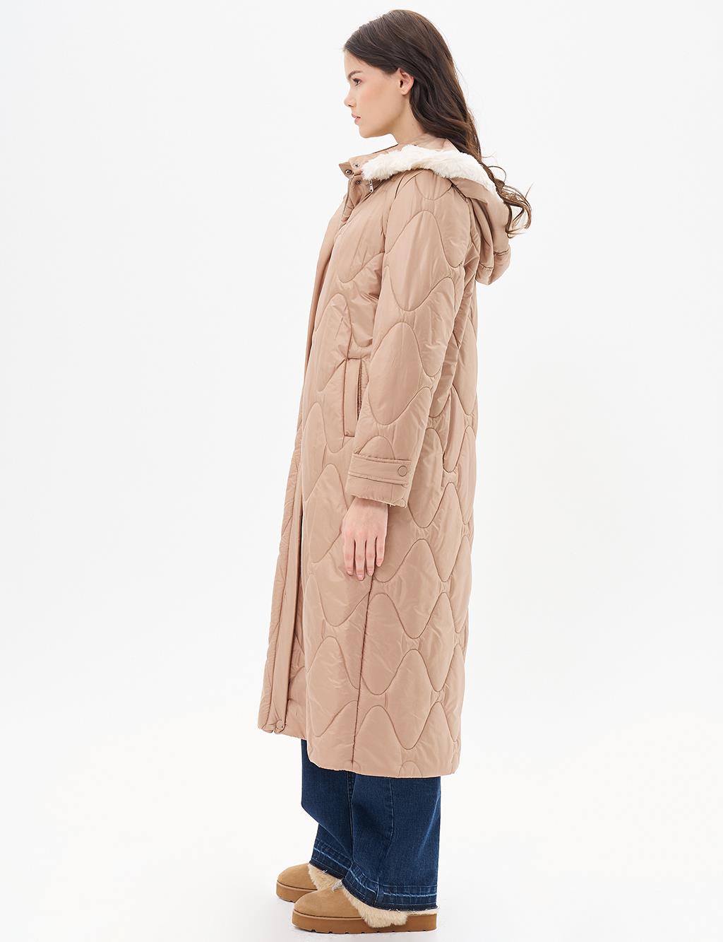 Epaulette Detailed Anorak Coat Powder