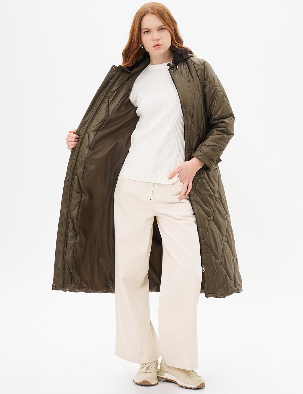 Apolet Detaylı Anorak Mont Haki 