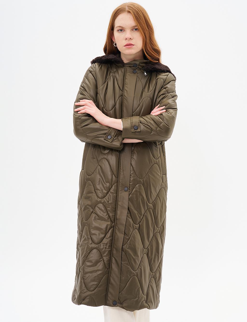 Apolet Detaylı Anorak Mont Haki 