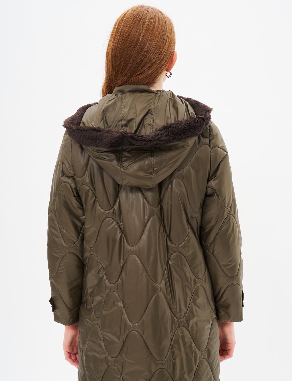 Apolet Detaylı Anorak Mont Haki 