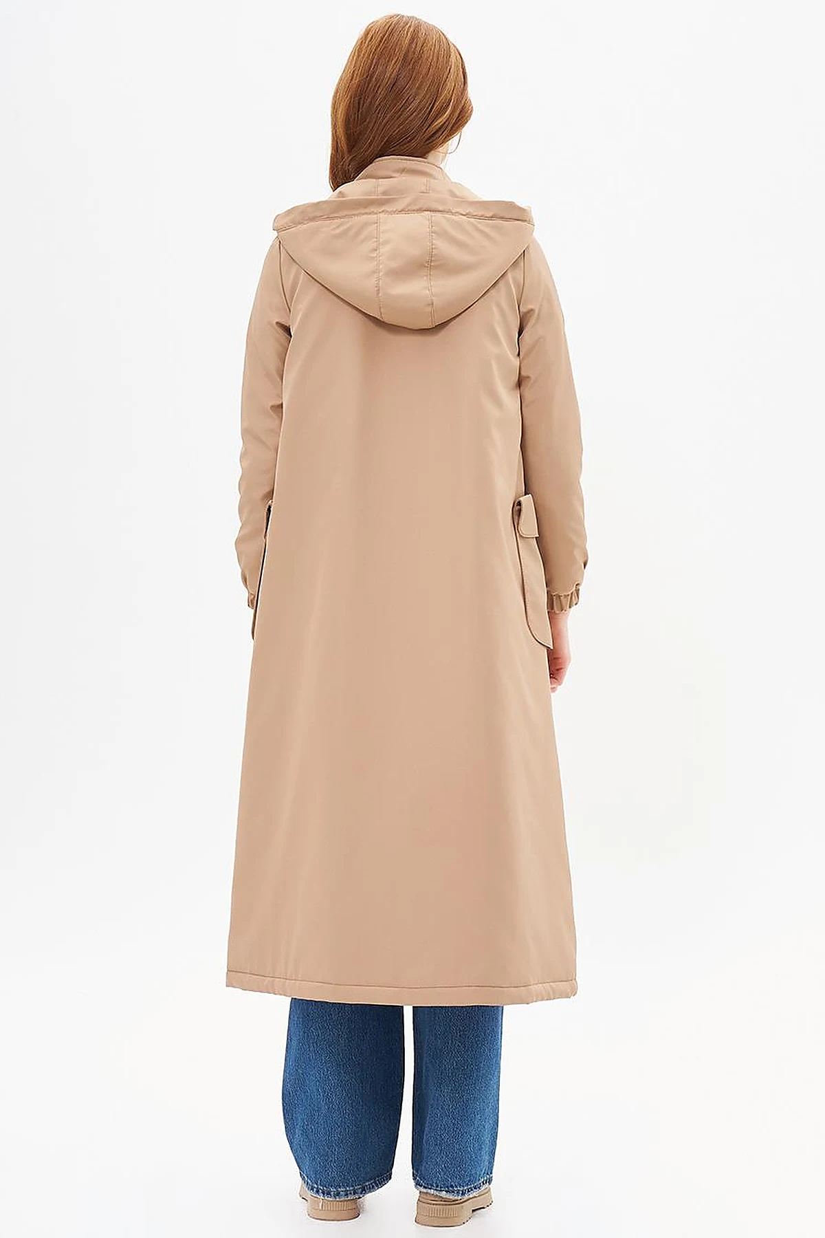 Hooded Wide Pocket Wear-and-Go Dark Beige
