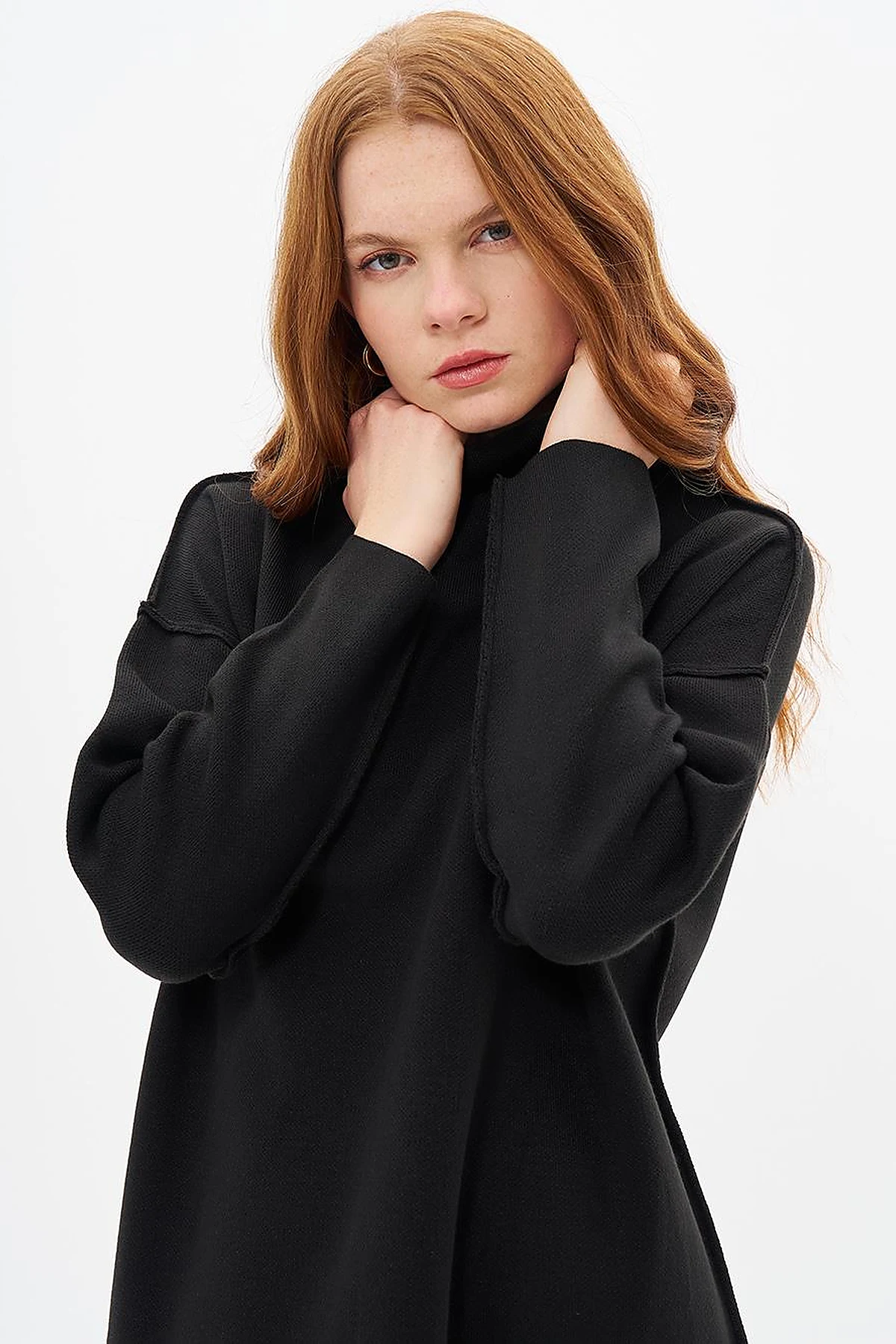 Boat Neck Knitwear Tunic Black