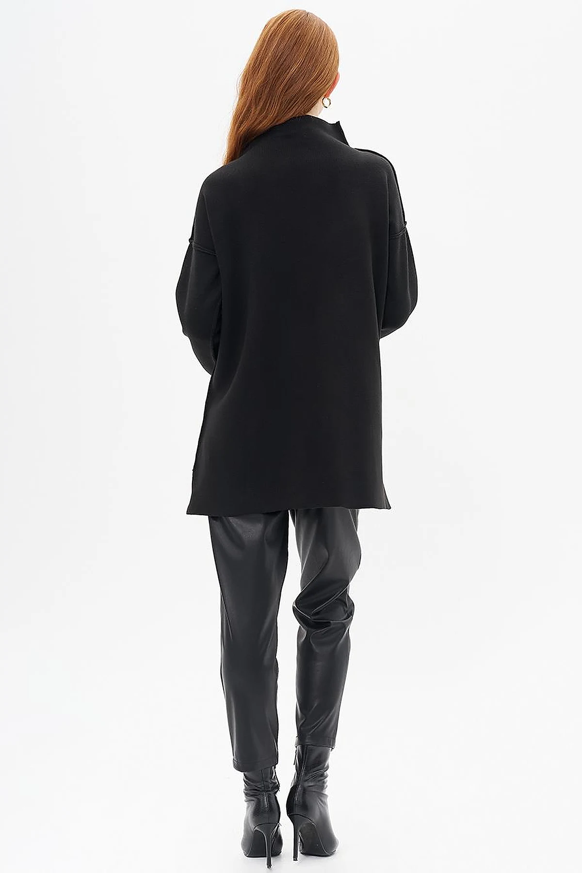 Boat Neck Knitwear Tunic Black