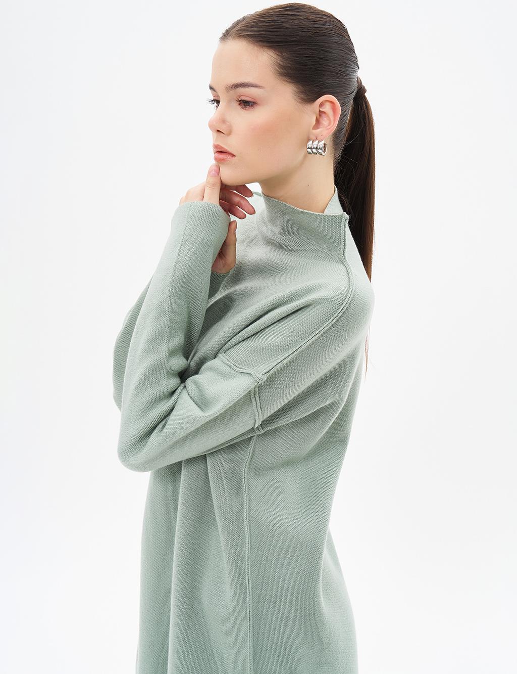 Boat Neck Knitwear Tunic Moss Green