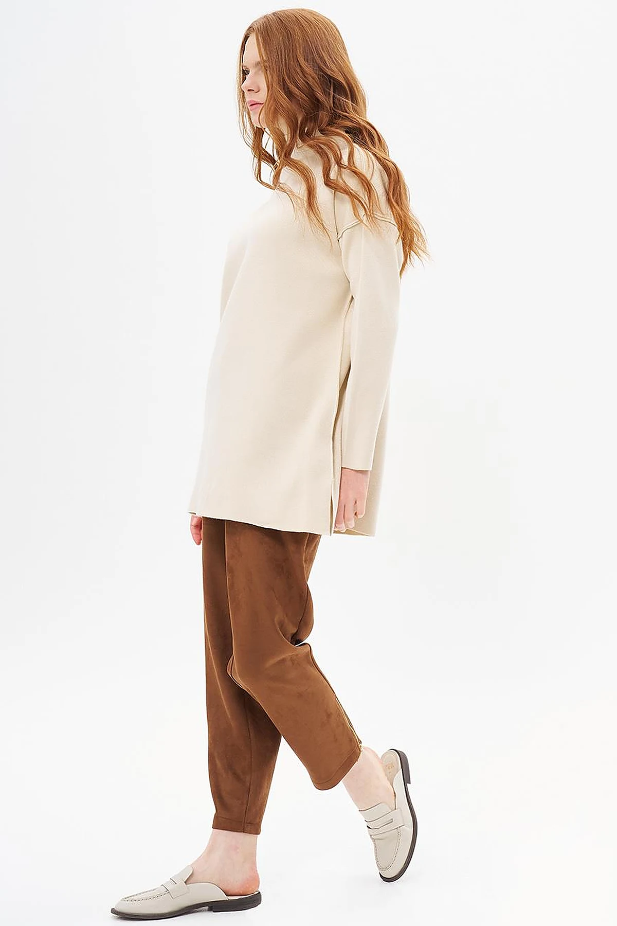 Boat Neck Knitwear Tunic Stone