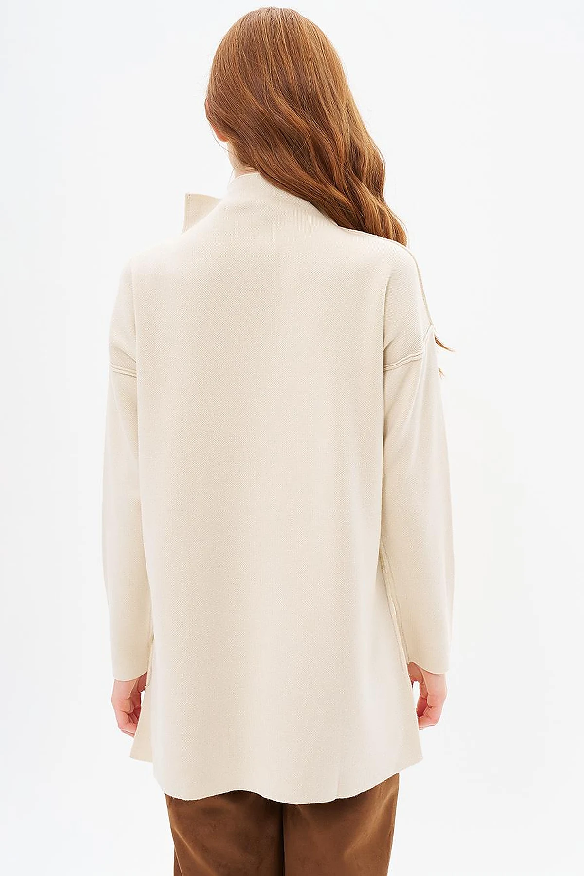 Boat Neck Knitwear Tunic Stone