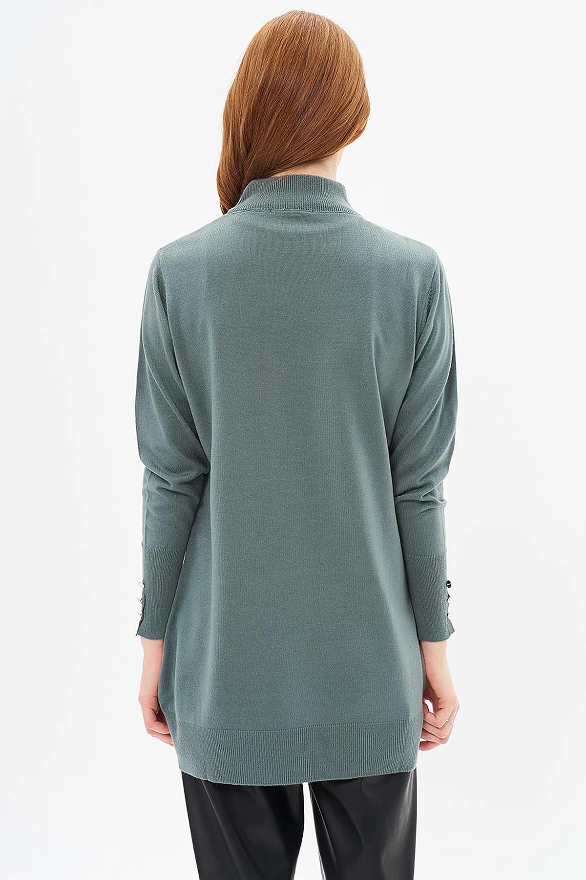 Turtleneck Basic Knitwear Tunic Mold Green