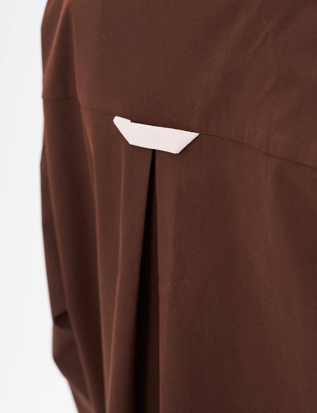 Punto Stitched Poplin Tunic Dark Brown