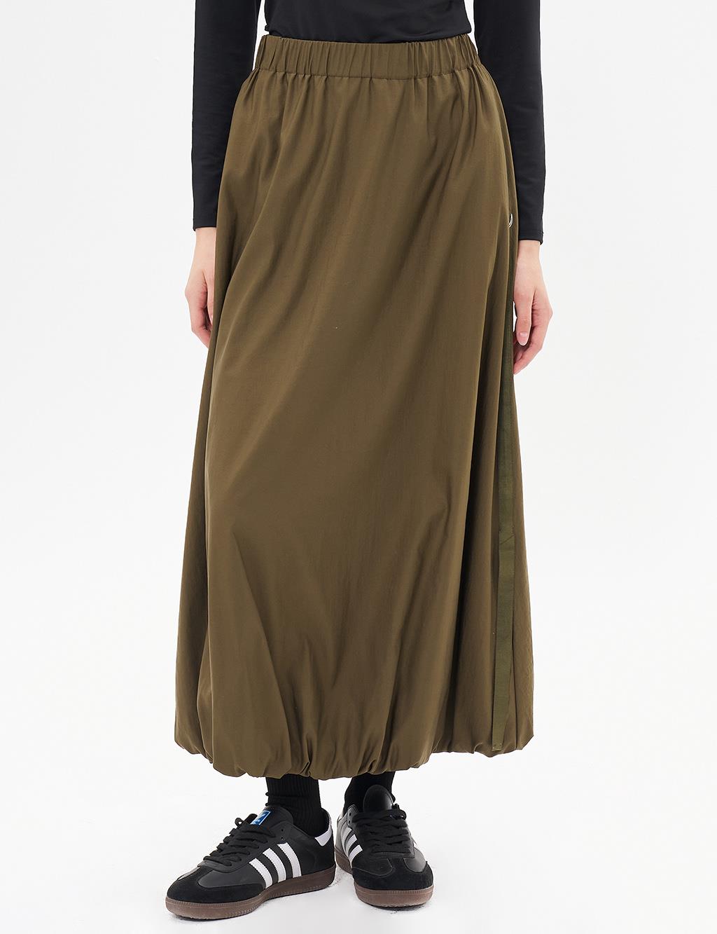 Metal Accessory Balloon Skirt Khaki