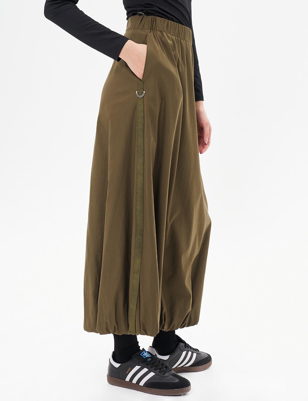 Metal Accessory Balloon Skirt Khaki