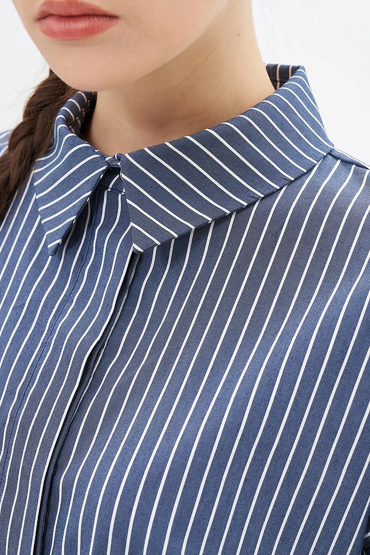 Striped Basic Tunic in Navy