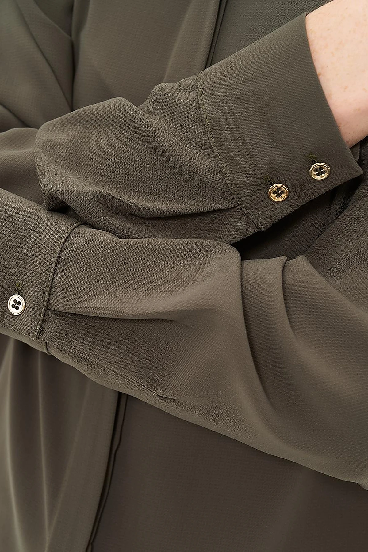 Basic Shirt Collar Tunic in Khaki