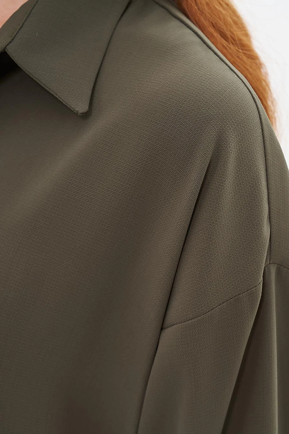Basic Shirt Collar Tunic in Khaki