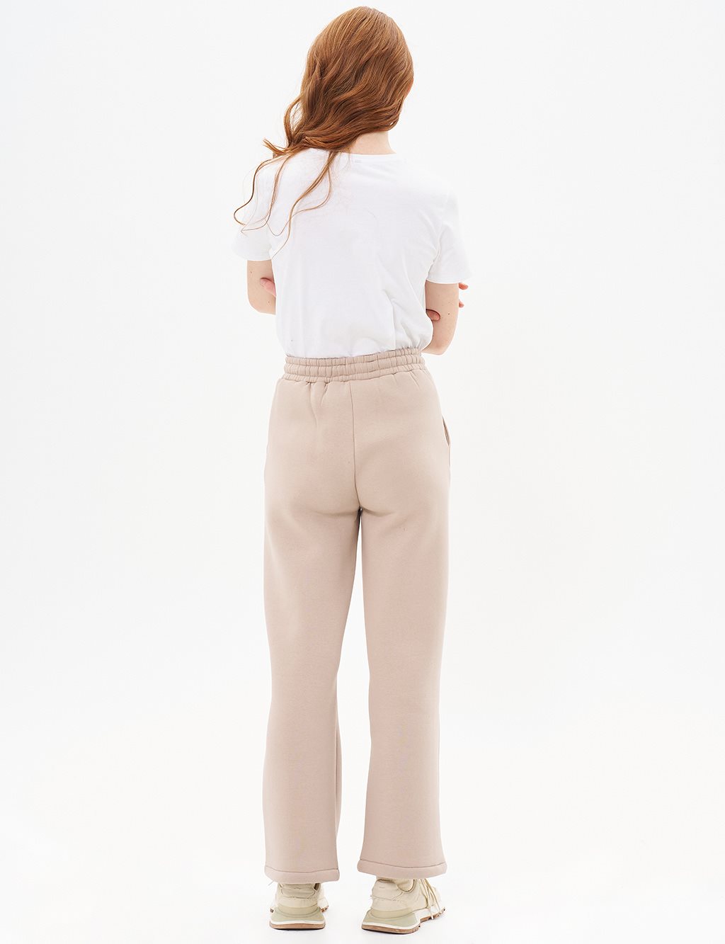 Elastic Waist 3-Piece Sweatpants in Stone