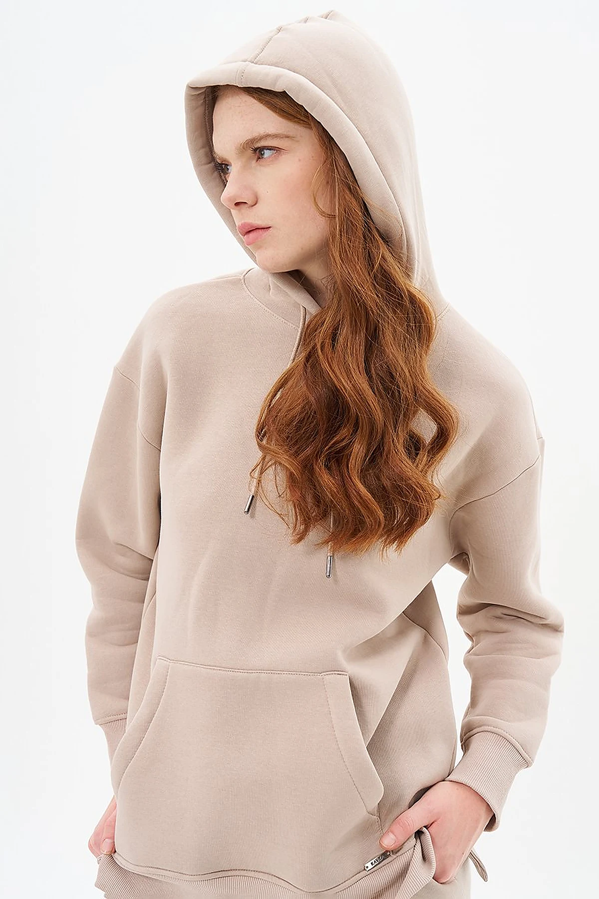 Hooded Sweatshirt in Stone