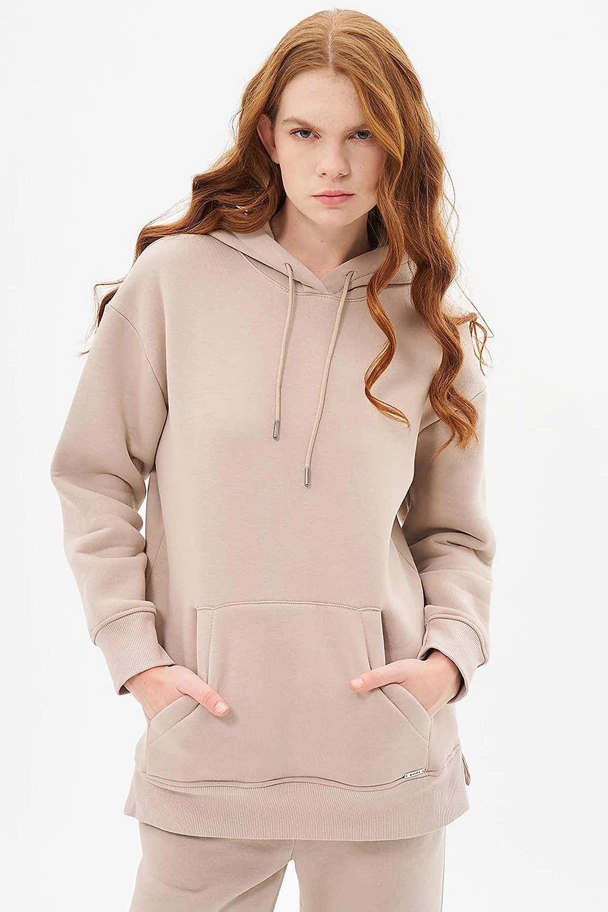 Hooded Sweatshirt in Stone