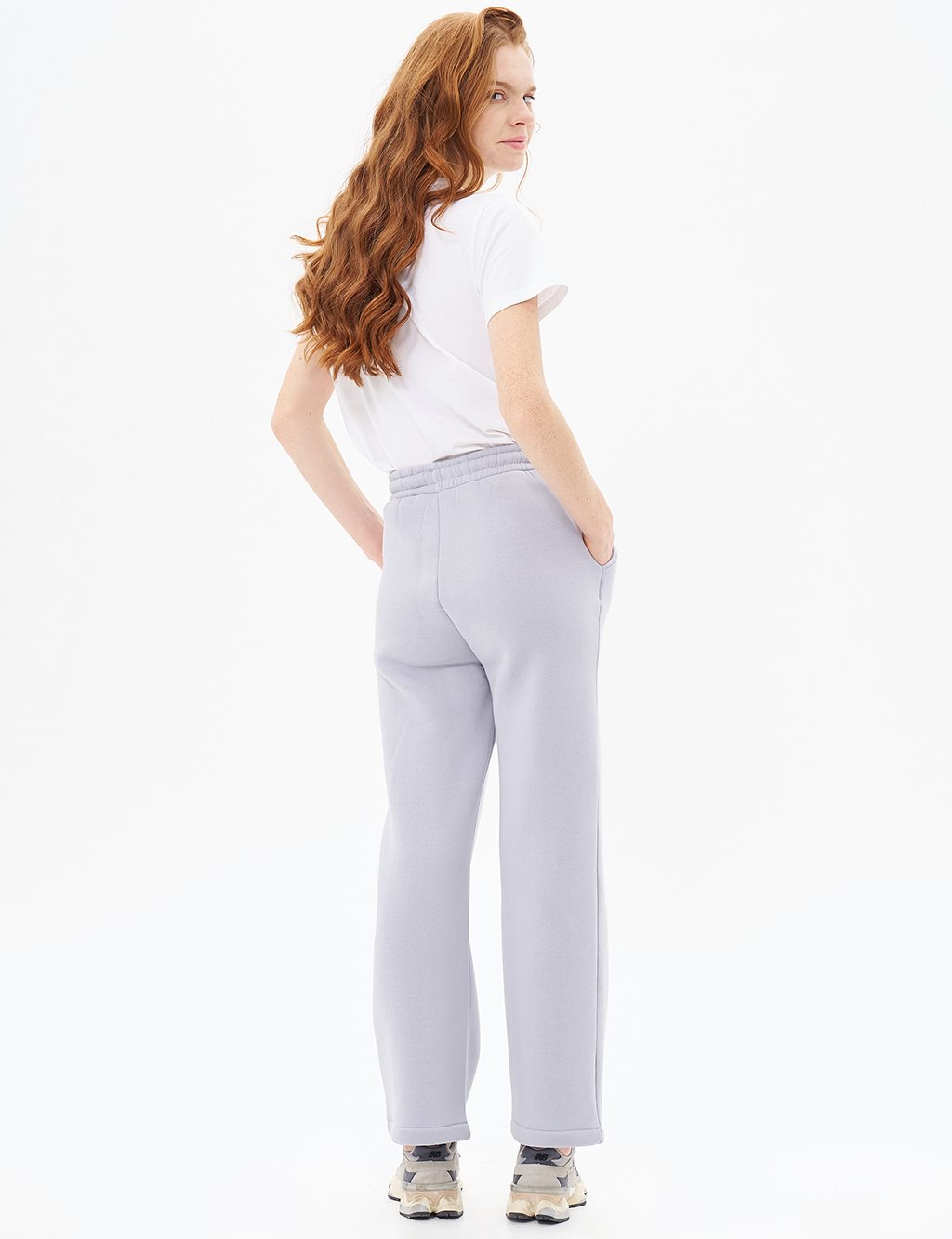 Elastic Waist 3-Piece Sweatpants in Grey