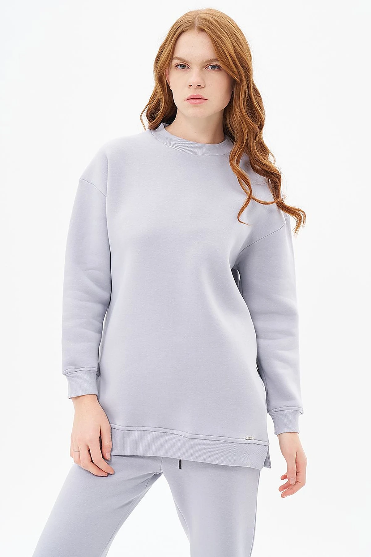 Round Neck 3-Piece Sweatshirt in Gray