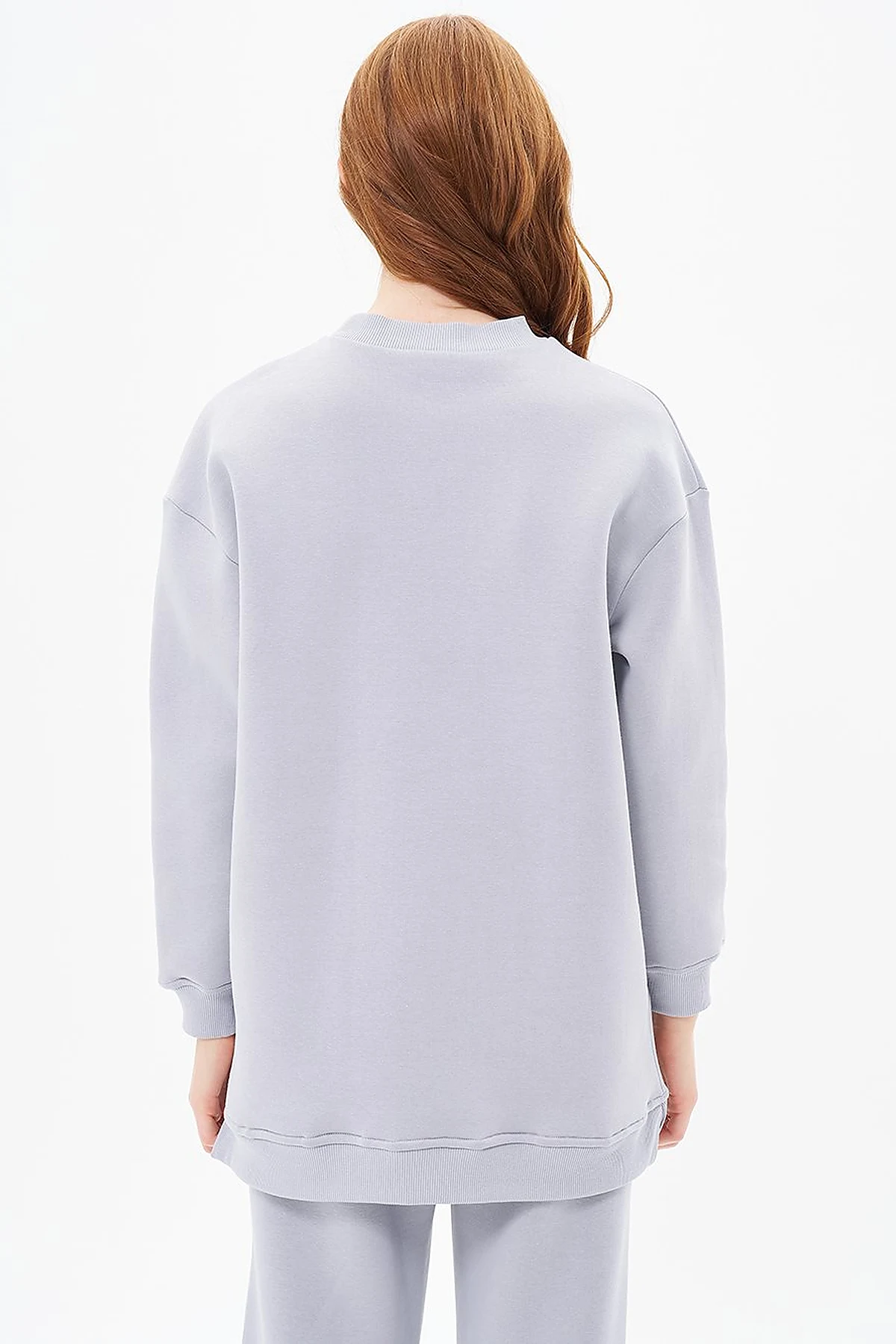 Round Neck 3-Piece Sweatshirt in Gray