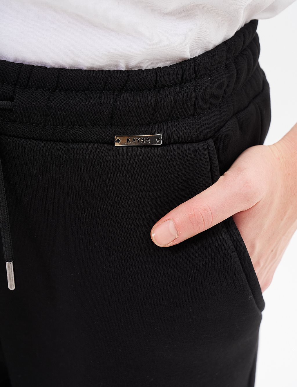 Beli Lastikli 3 İplik Pantolon Siyah