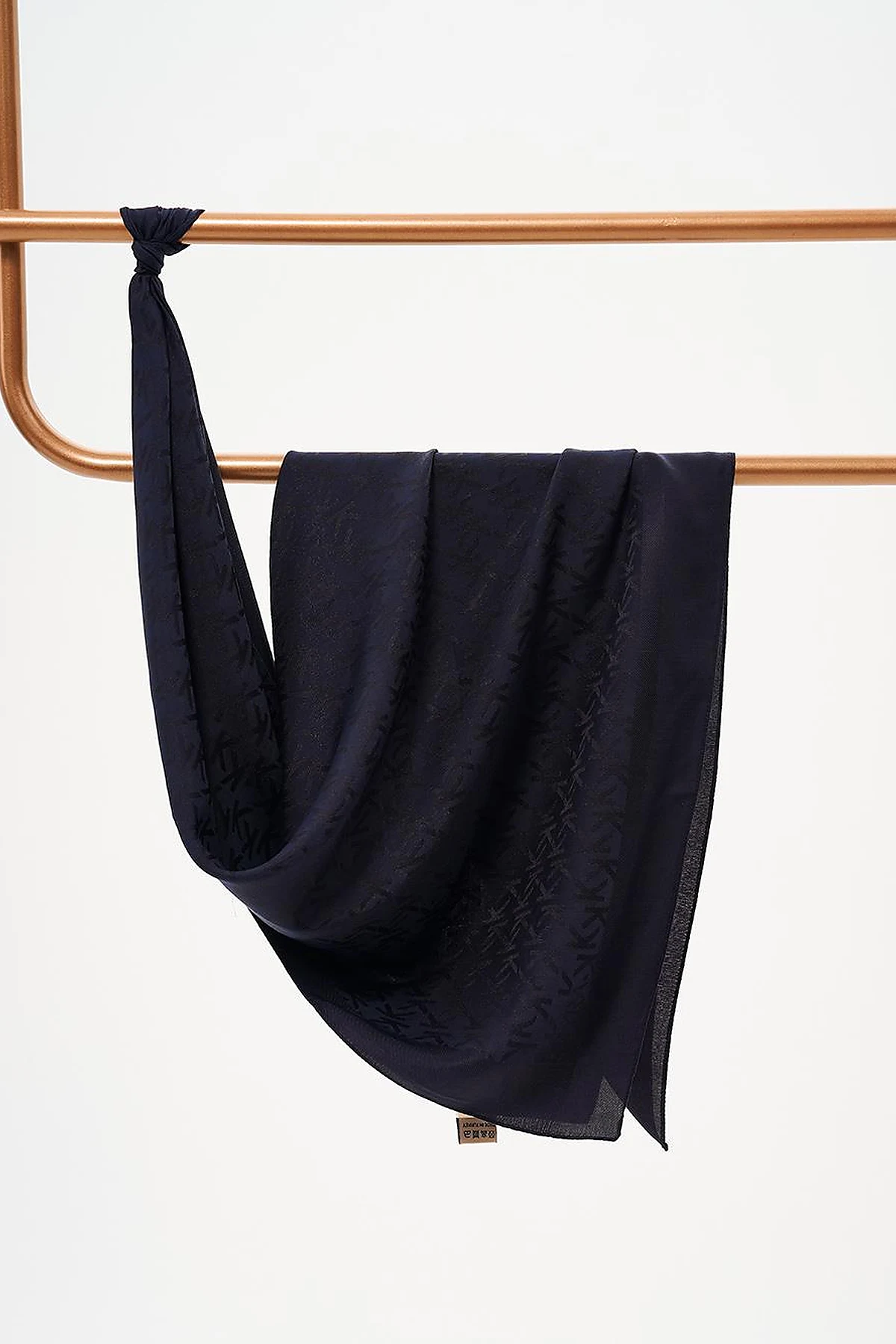 Logo Woven Scarf Navy Blue