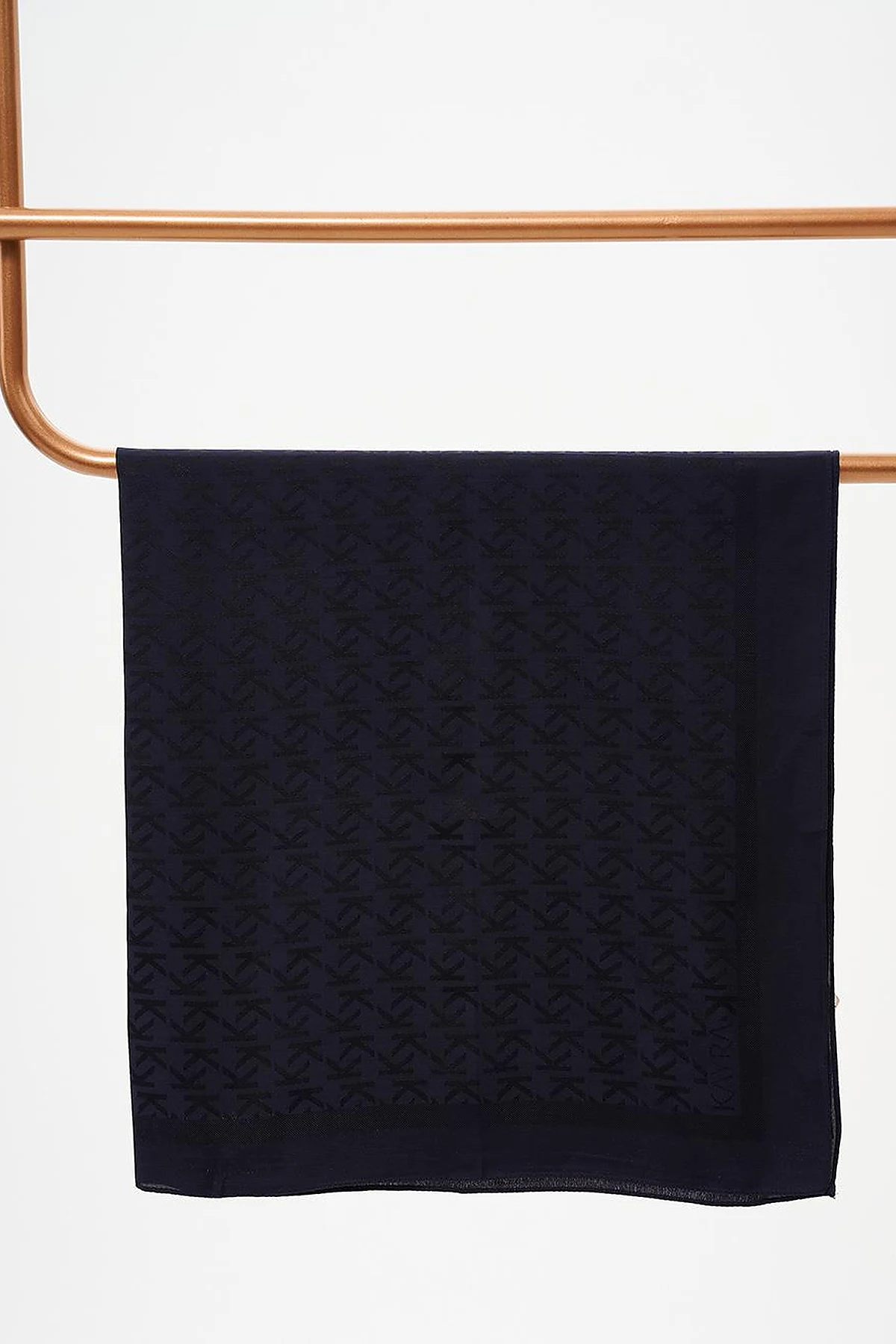 Logo Woven Scarf Navy Blue