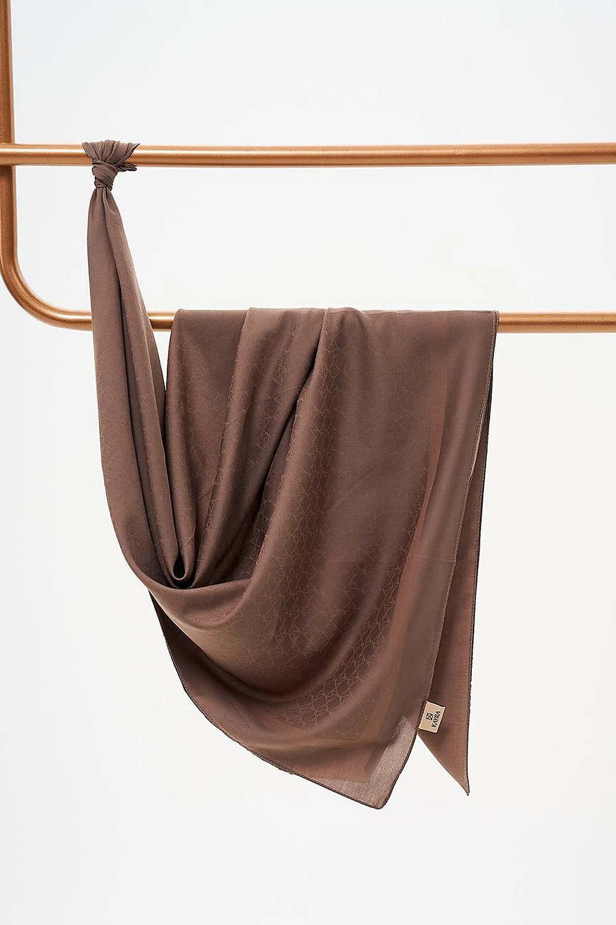 Cotton Monogram Scarf Coffee