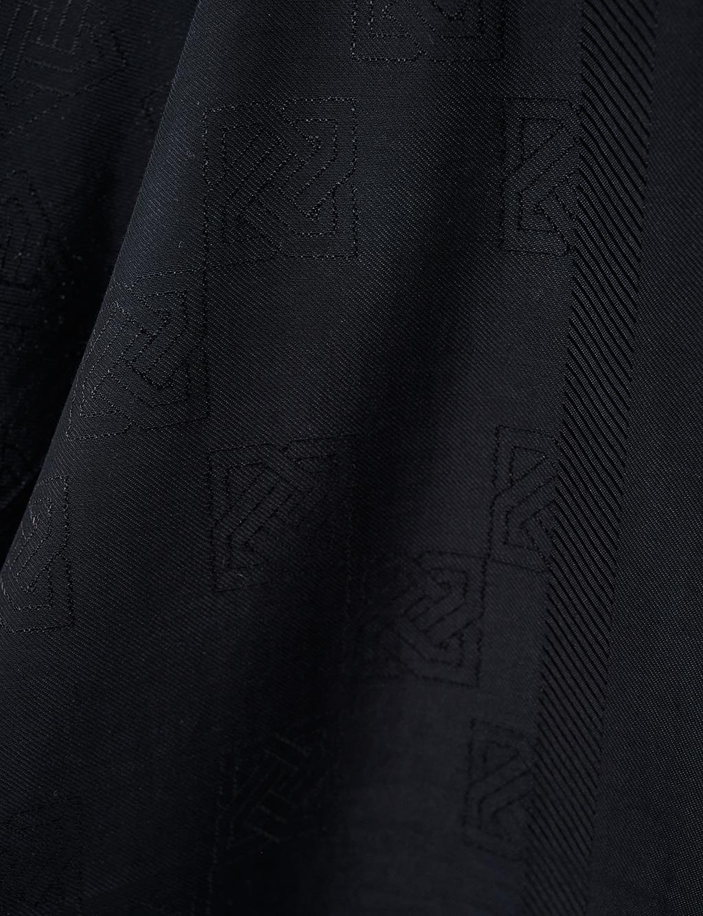 Patterned Woven Scarf Black