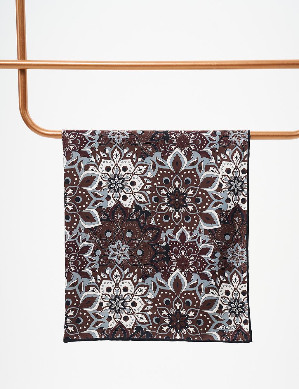 Flower Pattern Scarf Coffee