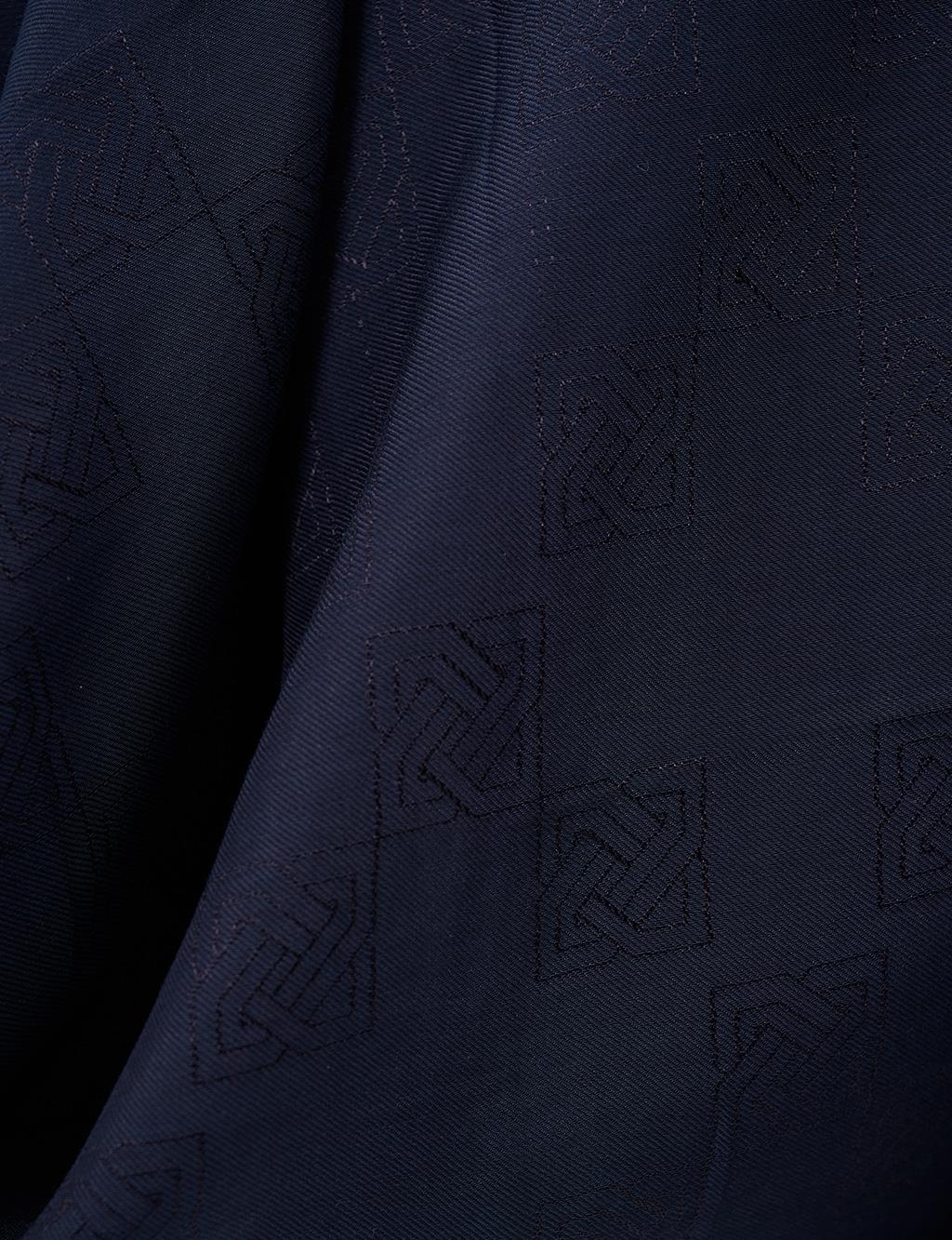 Patterned Woven Scarf Navy Blue