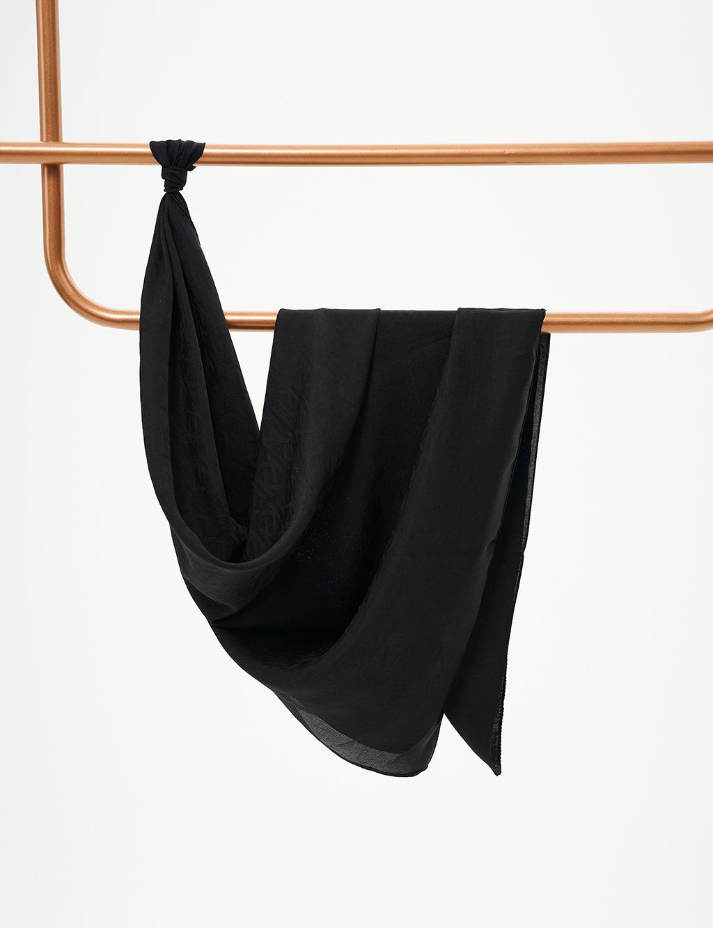 Logo Woven Scarf Black