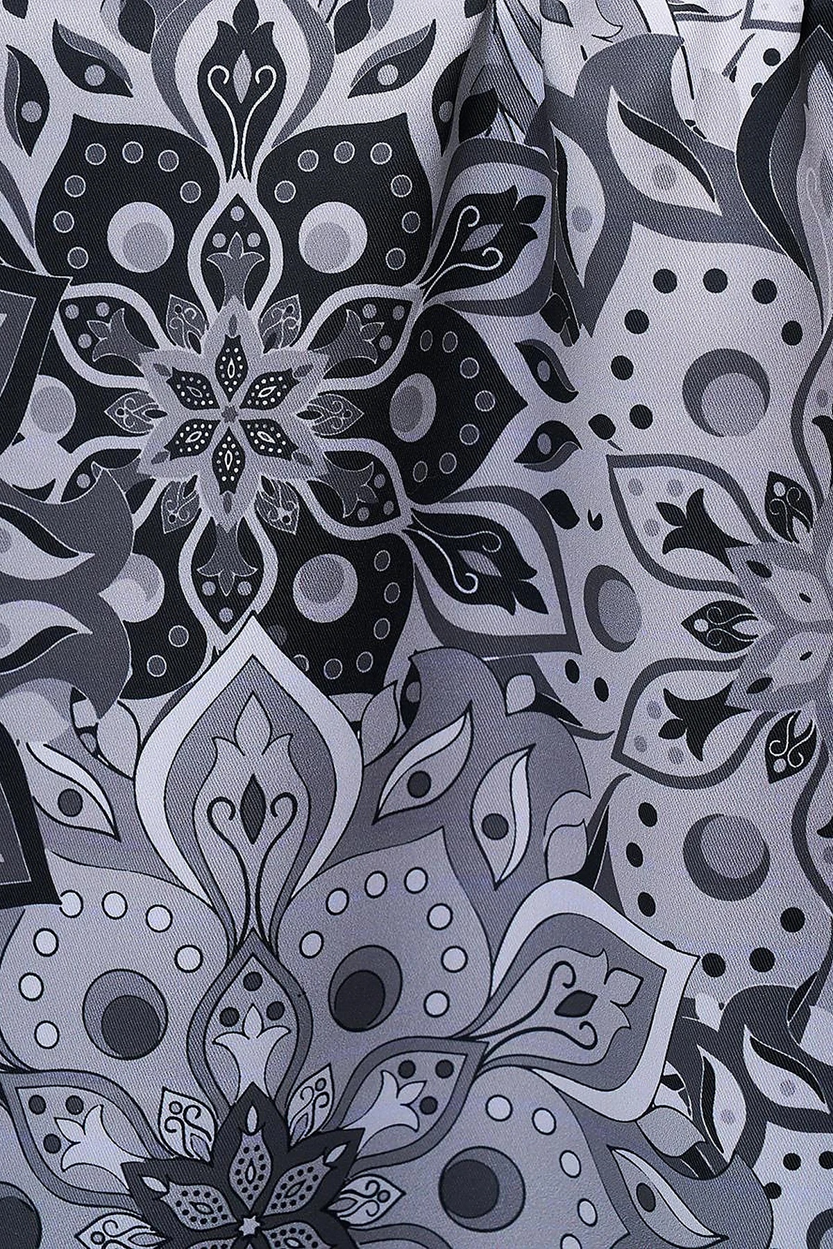 Flower Pattern Scarf Gray