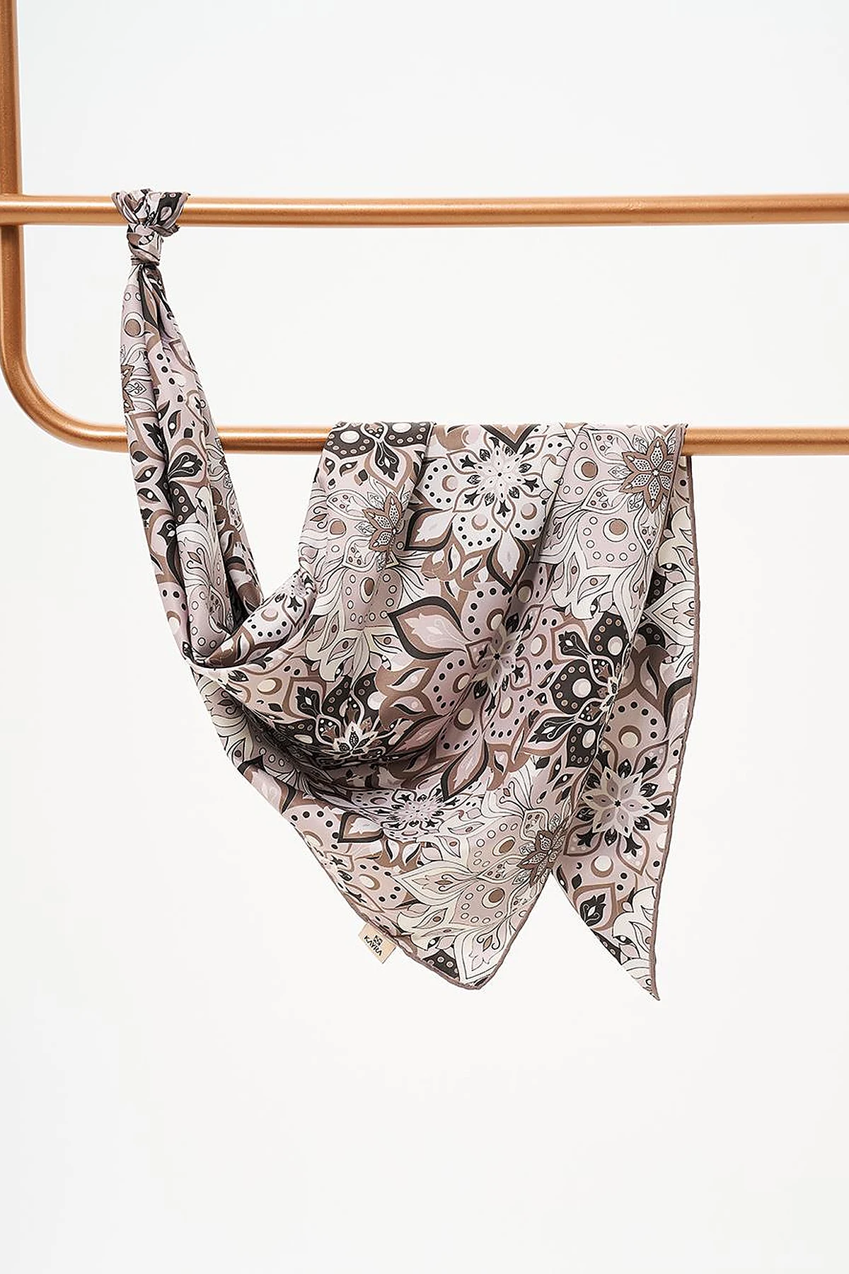 Flower Pattern Scarf Khaki