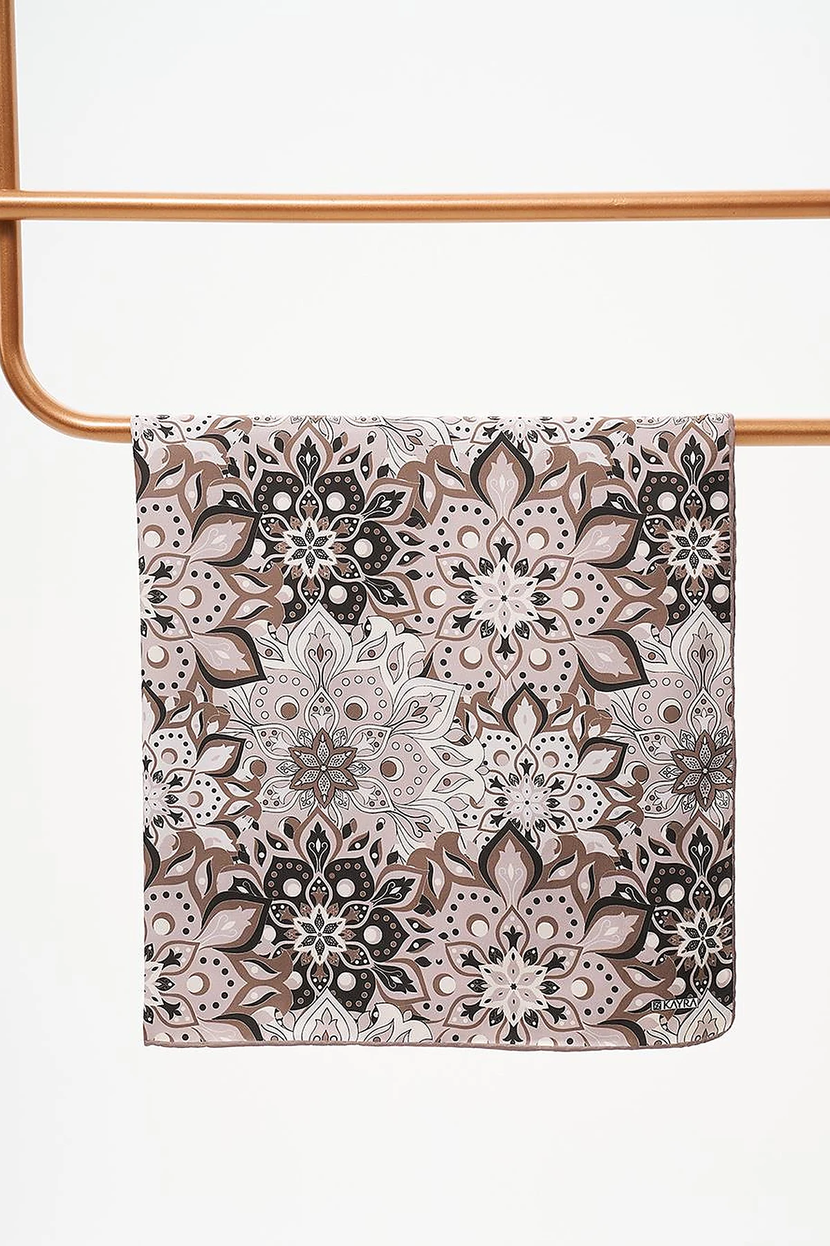 Flower Pattern Scarf Khaki