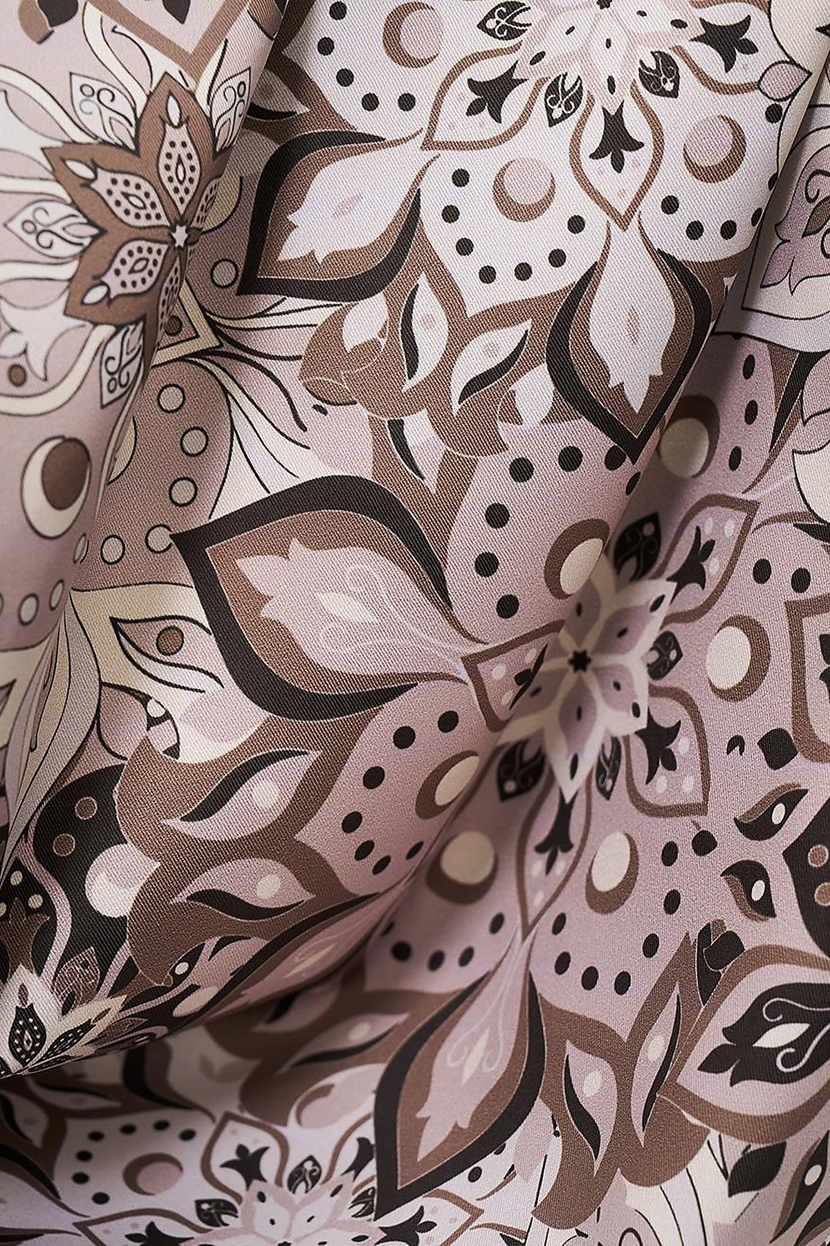 Flower Pattern Scarf Khaki