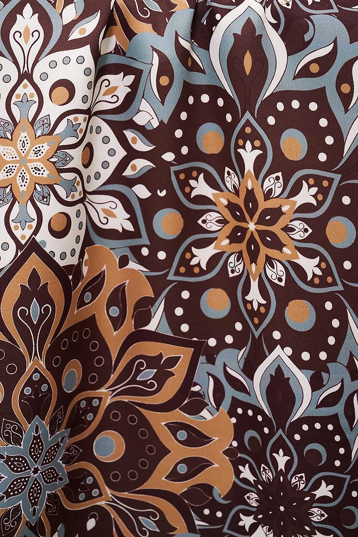 Flower Pattern Scarf Coffee-Camel