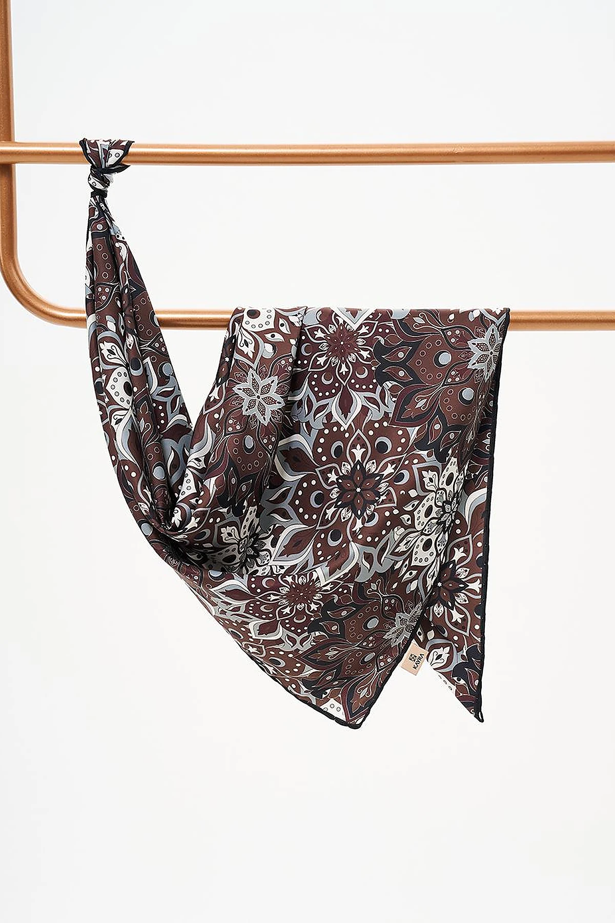 Flower Pattern Scarf Coffee
