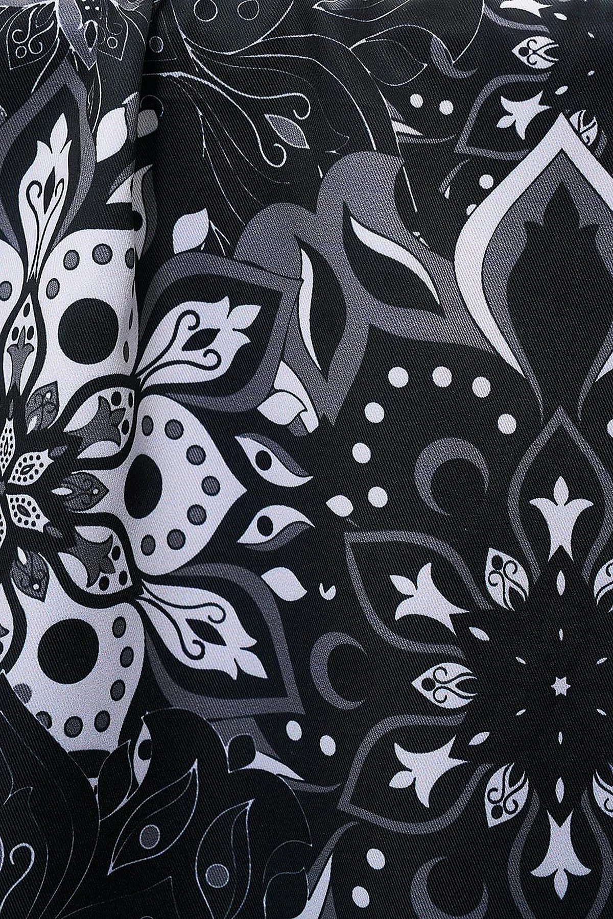 Flower Pattern Scarf Black