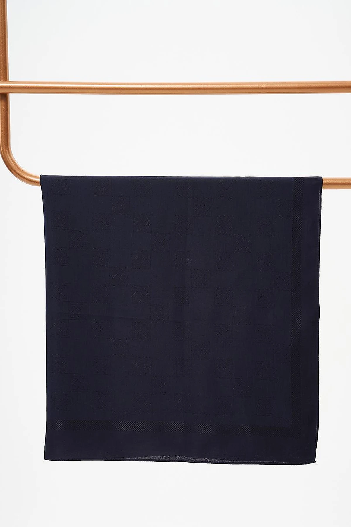 Patterned Woven Scarf Navy Blue