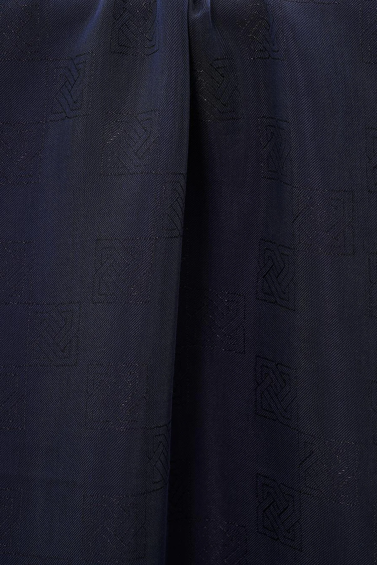 Patterned Woven Scarf Navy Blue