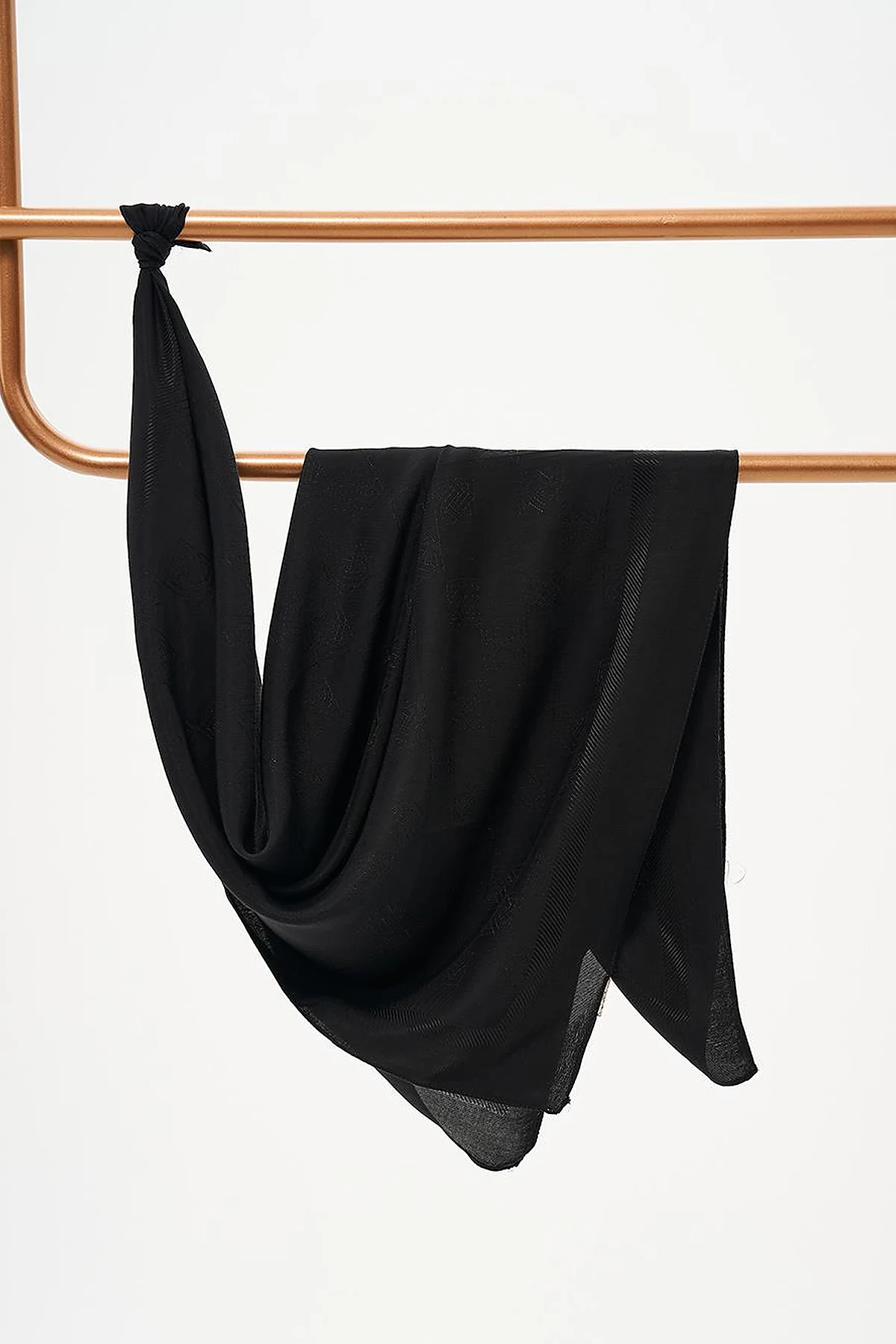 Patterned Woven Scarf Black