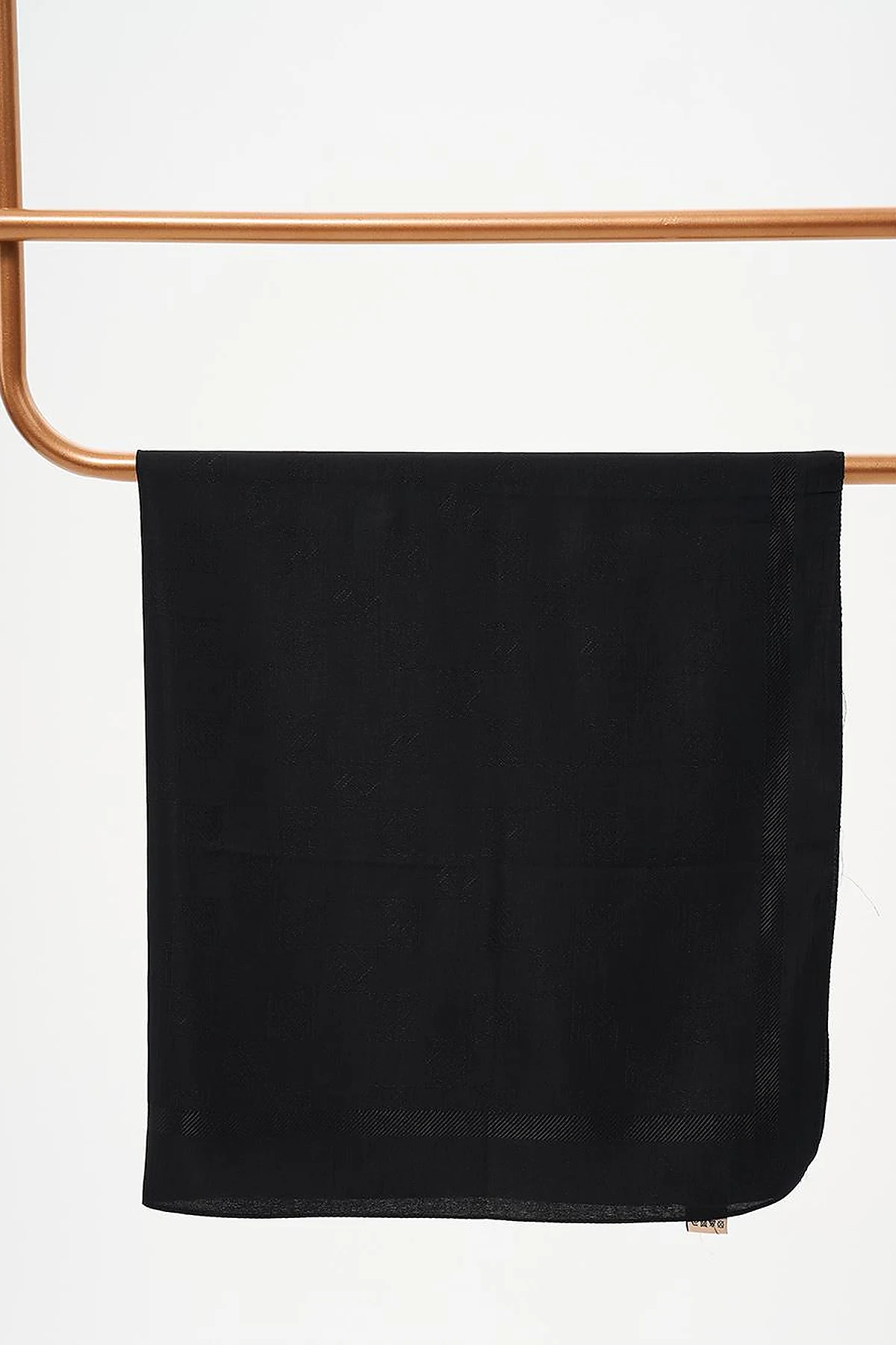 Patterned Woven Scarf Black