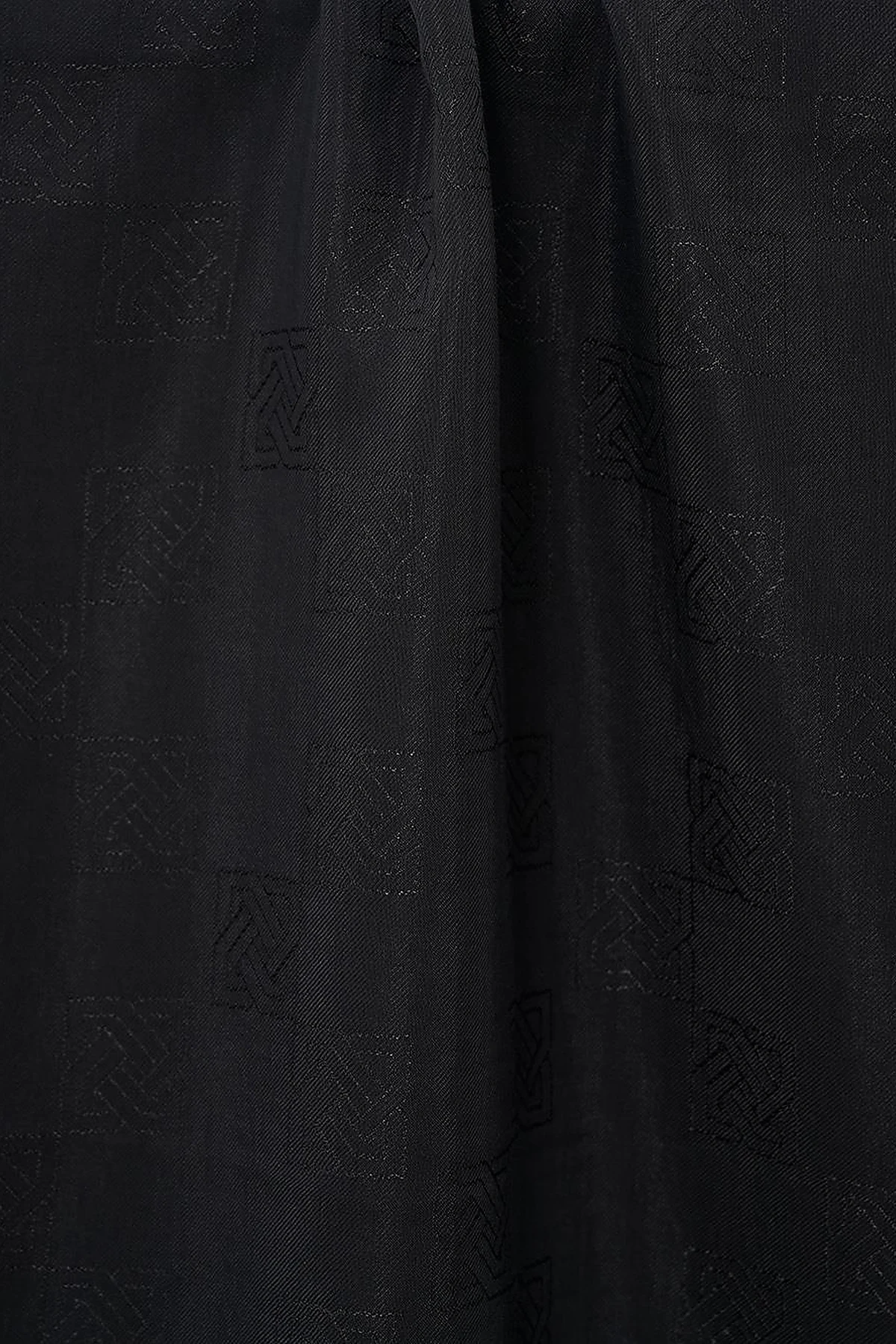 Patterned Woven Scarf Black